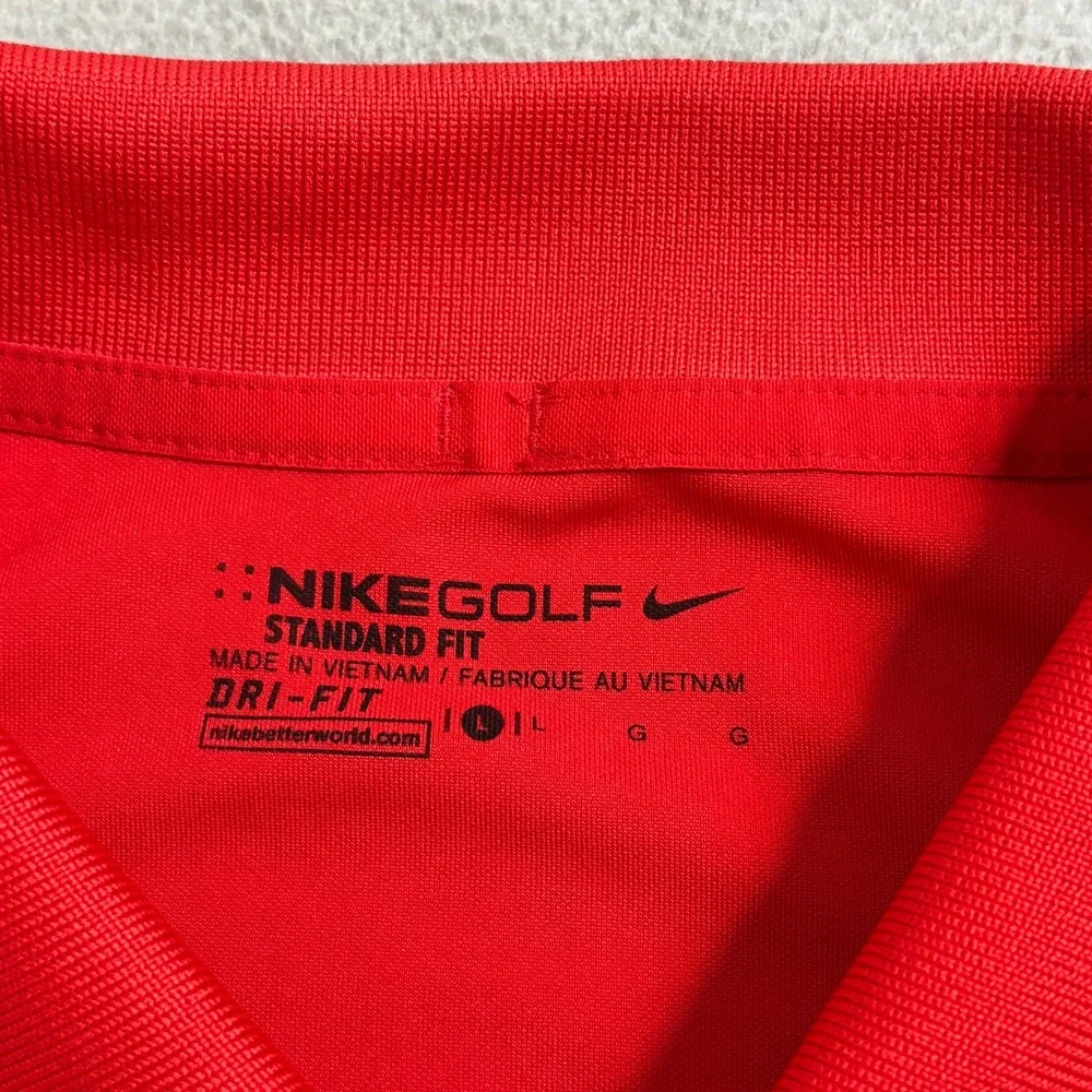 Nike Golf Mens Dri-FIT Short Sleeve Polo Shirt Red Standard Fit Large